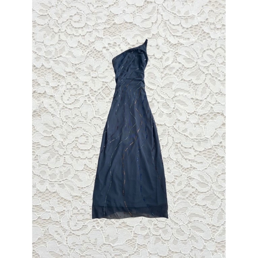 vintage bcbg beaded backless evening dress